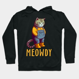 Funny Cat Farmer Meme Meow Howdy Meowdy Hoodie